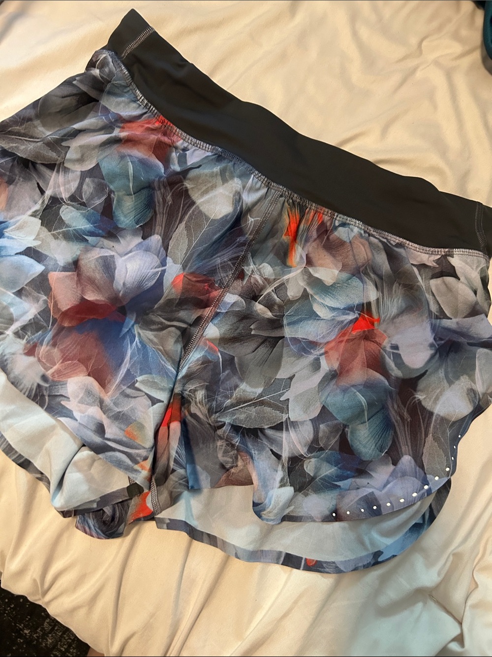 Floral Print Women's Skirt with Black Waistband